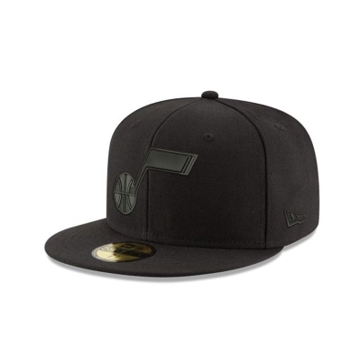 Utah Jazz Gorra | New Era NBA Black On Black 59fifty Fitted Cap Mexico - Negros